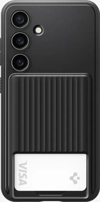Mbrojtëse telefoni Spigen Liquid Slot për Samsung Galaxy S24 Plus, me vend për kartelë, mat, e zezë