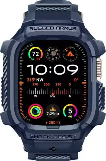 Mbrojtëse për orë Apple Watch Ultra 2/1 49mm Spigen Rugged Armor Pro, e kaltër