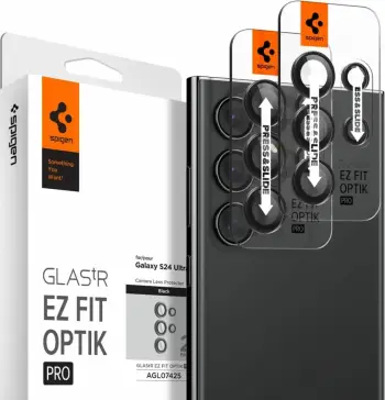 Mbështjellës kamerë Spigen Optik.tR EZ Fit për Samsung Galaxy S24 Ultra, 2 copë, Zi