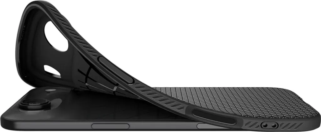 Mbrojtëse telefoni Spigen Liquid Air për iPhone 17 Pro, profil i hollë, Matte Black, e zezë - 4