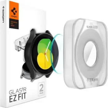 Mbrojtës ekrani Spigen Glas TR për Samsung Galaxy Watch 4 5 44mm, xham i temperuar, 2 copë, transparent