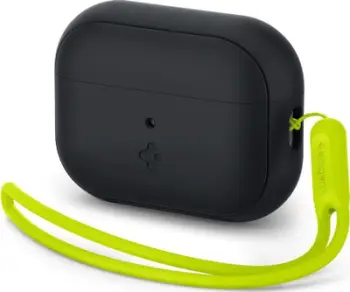 Mbulesë silikoni Spigen Silicone Fit Strap për Apple AirPods Pro 1 dhe 2, me rrip bartës, e zezë