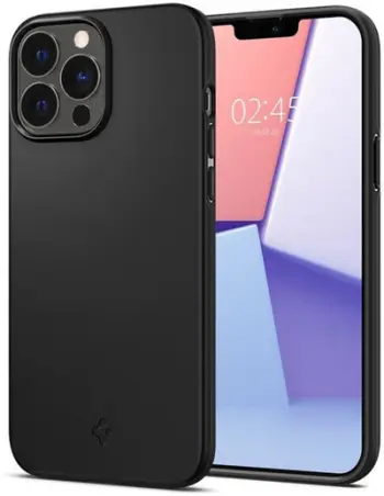 Mbështjellës për iPhone 13 Pro Spigen Thin Fit, i zi