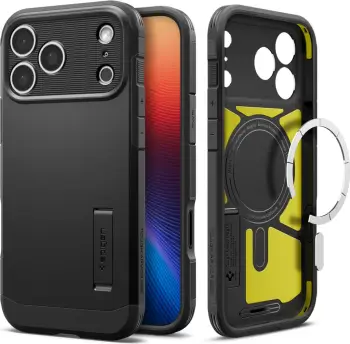 Kapak telefoni Spigen Tough Armor T MagSafe, për iPhone 17 Pro, i zi