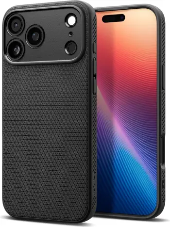 Mbulesë telefoni Spigen Liquid Air, iPhone 17 Pro, matte, e zezë
