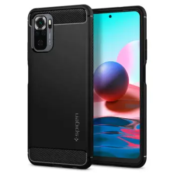 Mbështjellëse për Xiaomi Redmi Note 10/10S Spigen Rugged Armor, e zezë