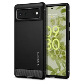 Mbështjellëse për Google Pixel 6 Spigen Rugged Armor, e zezë