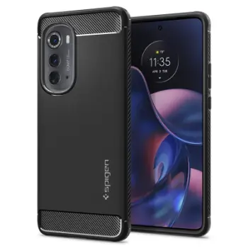 Mbështjellëse për Motorola Edge 2022 Spigen Rugged Armor, e zezë