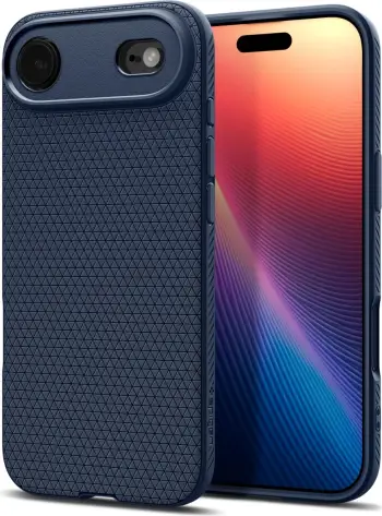 Mbulesë telefoni Spigen Liquid Air për iPhone 17 Pro, fleksibile, antirrëshqitëse, blu navy
