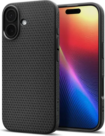 Mbulesë telefoni Spigen Liquid Air për iPhone 17, matte, e zezë