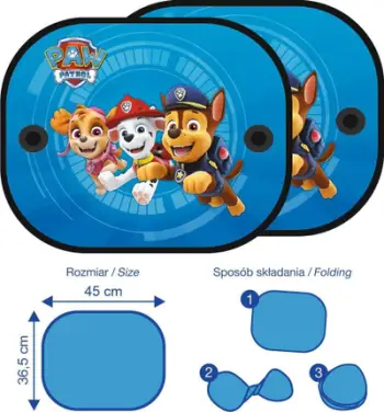 Mbulesë dielli për veturë Nickelodeon Paw Patrol, set 2 copë, blu, 3 v+