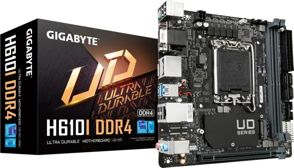 Pllakë amë Gigabyte H610I DDR4, mini ITX, LGA 1700, e zezë - 1