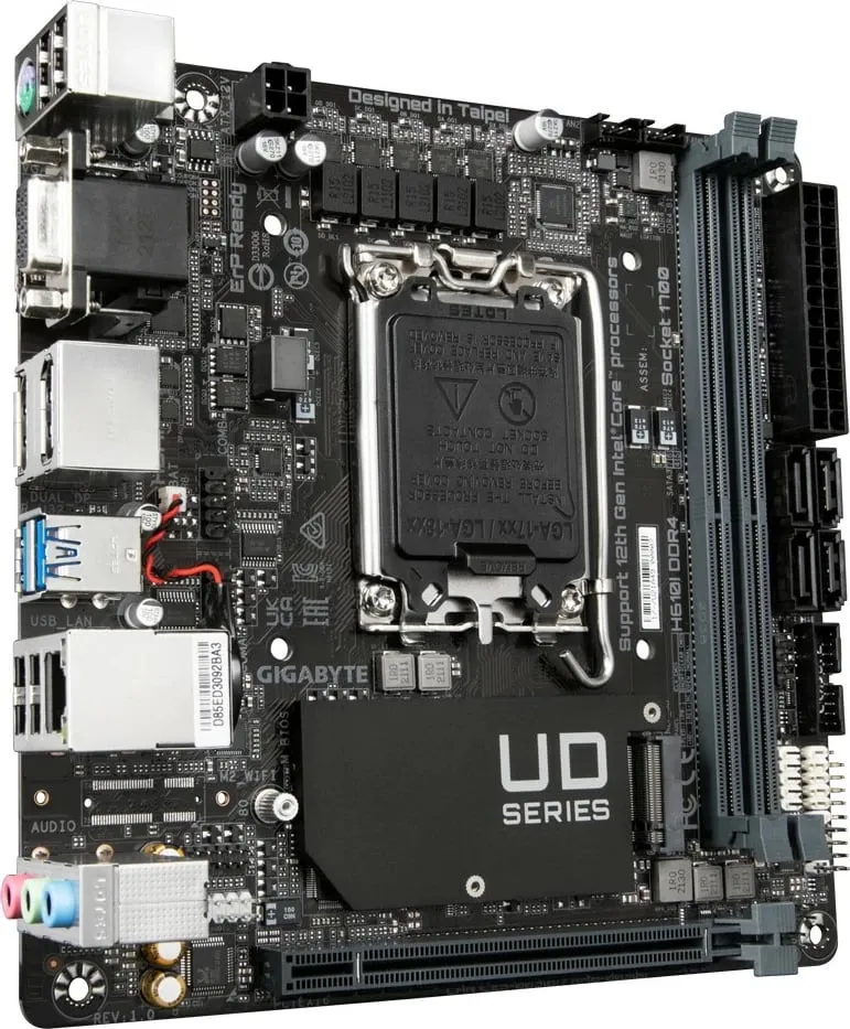Pllakë amë Gigabyte H610I DDR4, mini ITX, LGA 1700, e zezë - 2