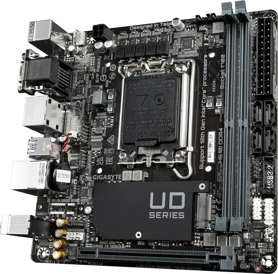 Pllakë amë Gigabyte H610I DDR4, mini ITX, LGA 1700, e zezë - 4