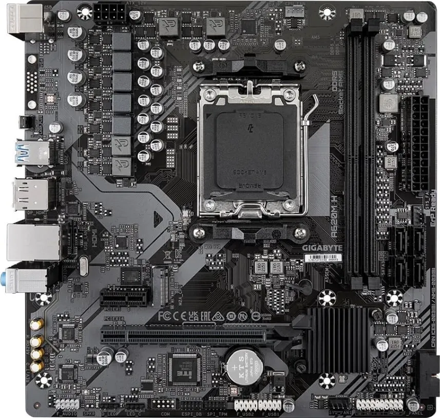Pllakë amë Gigabyte A620M H, mATX, AM5, DDR5, e zezë - 2