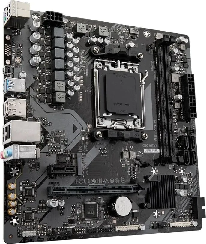 Pllakë amë Gigabyte A620M H, mATX, AM5, DDR5, e zezë - 3