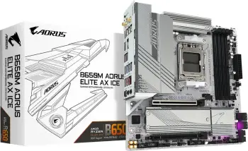 Pllakë amë Gigabyte B650M AORUS ELITE AX ICE, mATX AM5, e zezë