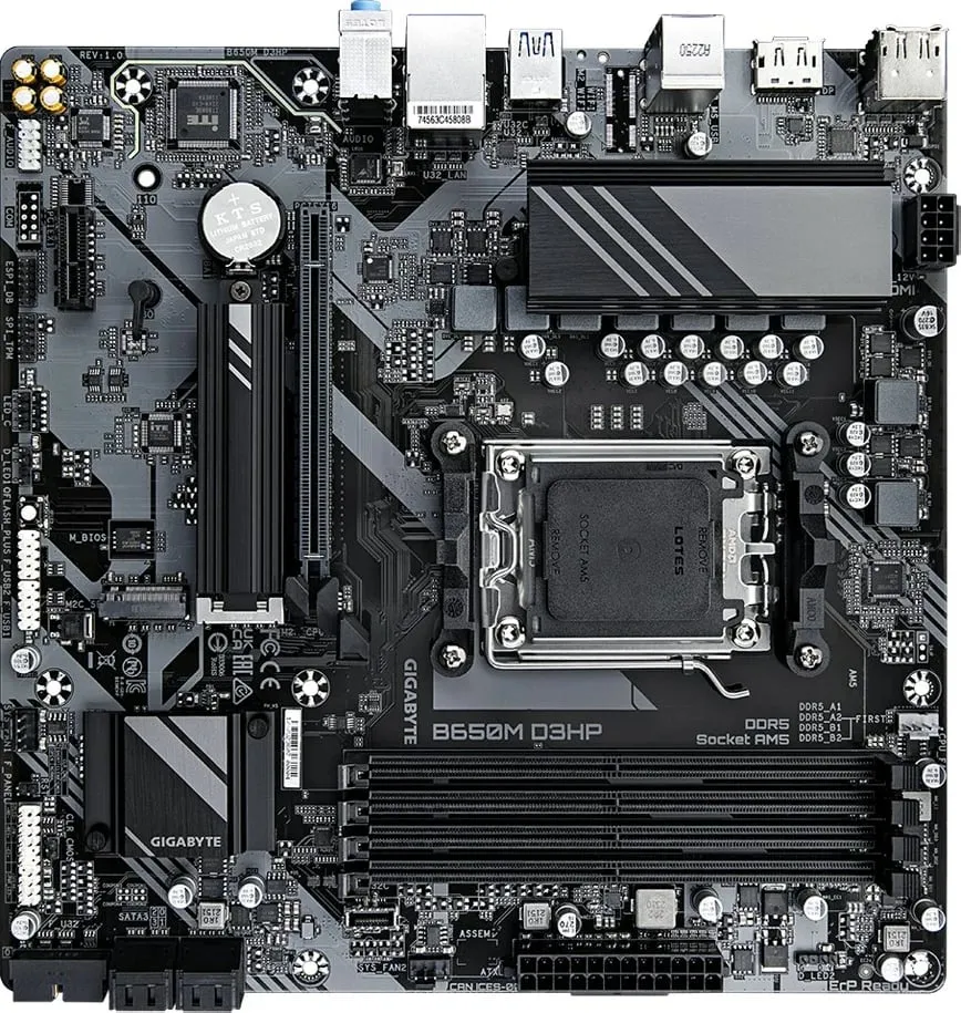 Pllakë amë Gigabyte B650M D3HP (rev. 1.0), Micro-ATX, DDR5, AMD AM5 - 4