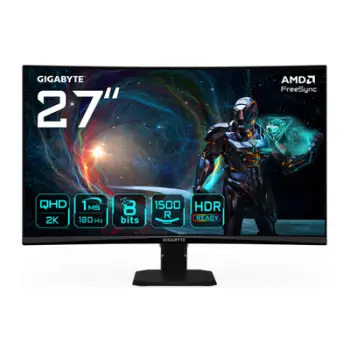 Monitor GIGABYTE GS27QCA LCD, 27", QHD (2560x1440), 180Hz, i zi