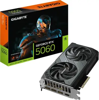 Kartelë grafike GIGABYTE GeForce RTX 5060 WINDFORCE OC 8G, 8GB, GDDR7