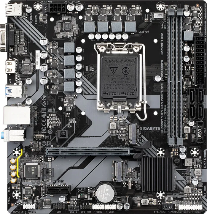 Pllakë amë GIGABYTE B760M H DDR4 - Intel B760 - 1