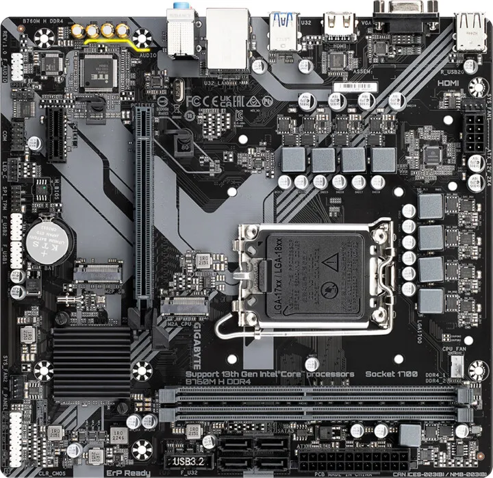 Pllakë amë GIGABYTE B760M H DDR4 - Intel B760 - 2