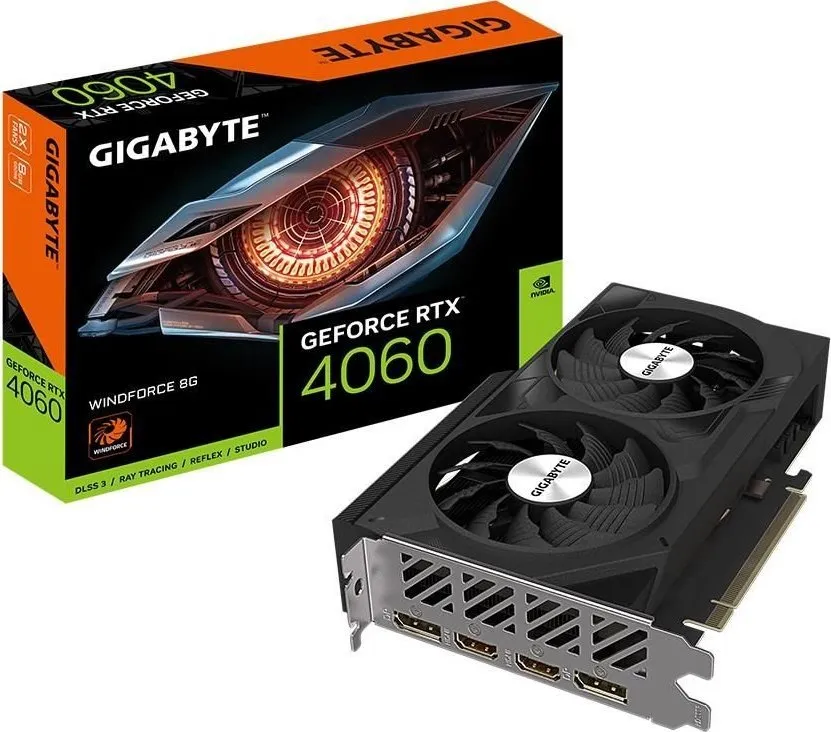 Kartelë grafike GIGABYTE GeForce RTX 4060 WINDFORCE OC 8G, 8GB GDDR6 - 1