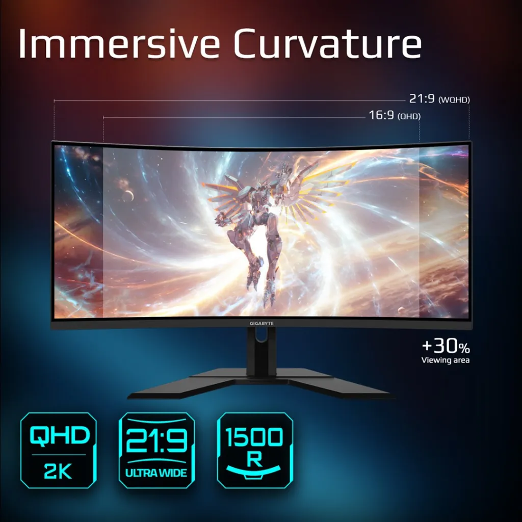 Monitor GIGABYTE G34WQCP, 34", UWQHD, 180 Hz, i zi - 9