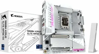 Pllakë amë Gigabyte B860M AORUS ELITE WIFI 6E ICE, Micro-ATX, LGA 1851, DDR5, e bardhë