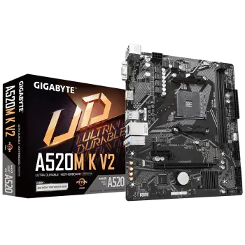 Pllakë amë Gigabyte A520M K V2, Micro-ATX, AM4, DDR4, e zezë
