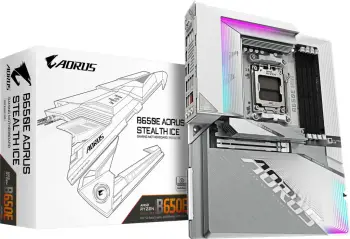 Pllakë amë Gigabyte B650E AORUS STEALTH ICE, ATX, AM5, DDR5 8000 MHz, Wi-Fi 7, e bardhë