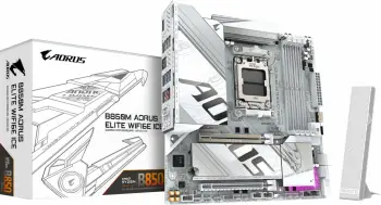 Pllakë amë Gigabyte B850M AORUS ELITE Wi-Fi 6E ICE, Micro-ATX, AM5, DDR5 8200 MT/s, e bardhë