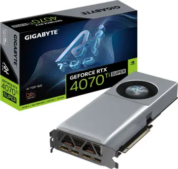 Kartelë grafike Gigabyte GeForce RTX 4070 Ti SUPER AI TOP, 16GB, e argjendtë