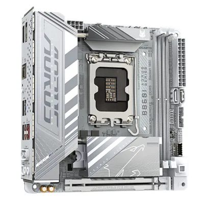 Pllakë amë Gigabyte B860I AORUS PRO ICE, ITX, LGA 1851, DDR5, e bardhë - 3