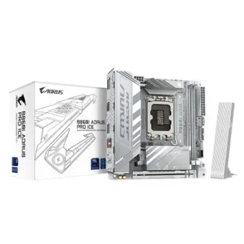 Pllakë amë Gigabyte B860I AORUS PRO ICE, ITX, LGA 1851, DDR5, e bardhë
