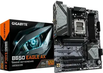 Pllakë amë Gigabyte B650 Eagle AX, ATX, AM5, DDR5, Wi-Fi, e zezë