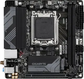 Pllakë amë Gigabyte B650I AX, ITX, AMD AM5, Wi-Fi 6E, e zezë