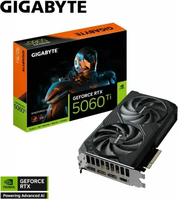 Kartë grafike Gigabyte GeForce RTX 5060 Ti, Windforce OC, 8GB GDDR7