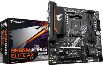 Pllakë amë Gigabyte B550M AORUS ELITE AX, AMD B550, Socket AM4, 4 slota, Bluetooth, Wi-Fi 6, Micro ATX