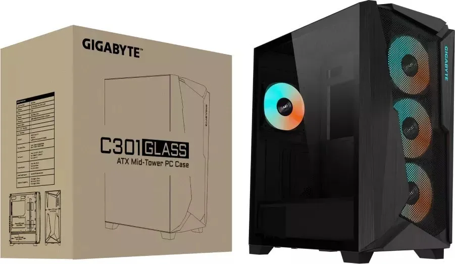 Kasë Gigabyte C301 Glass, e zezë, Midi Tower - 8