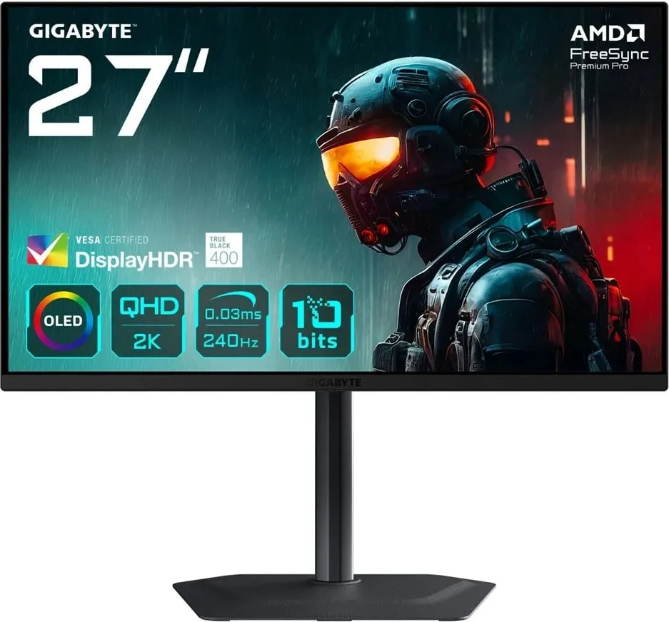 Monitor gaming Gigabyte MO27Q2, 27 inç, OLED, QHD, 240Hz - 1
