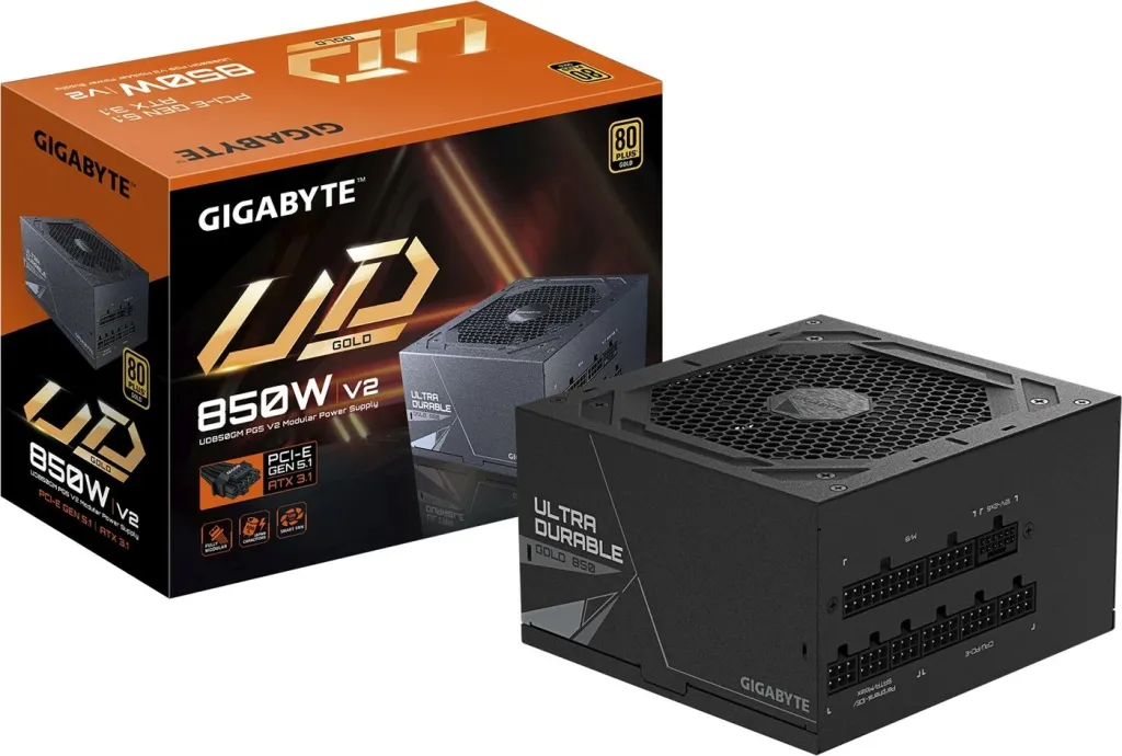Kasë Gigabyte UD850GM PG5 V2, 850W, 80 PLUS Gold, e zezë - 1