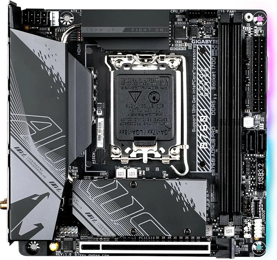 Pllakë amë Gigabyte GA-B760I AORUS PRO, Socket 1700, DDR5, mini ITX - 1