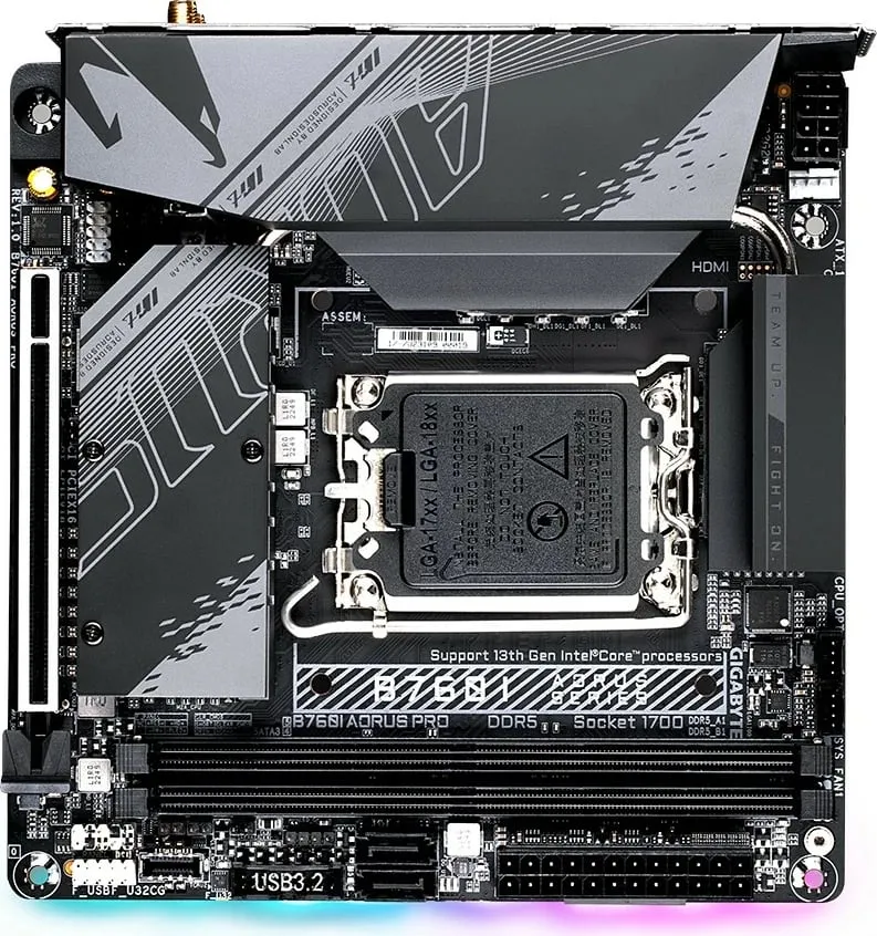 Pllakë amë Gigabyte GA-B760I AORUS PRO, Socket 1700, DDR5, mini ITX - 3