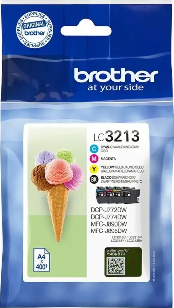 Ngjyrë printeri Brother LC-3213, 400 faqe, cian/magenta/e verdhë/e zezë