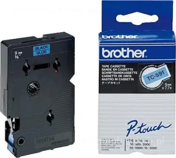 Shirit i laminuar Brother TC-591, 9mm, i zi/i kaltër