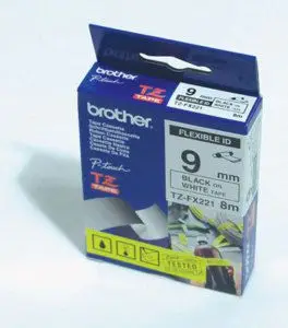 Shirit ngjitës për kabllo Brother TZE-FX221, e zezë/bardhë