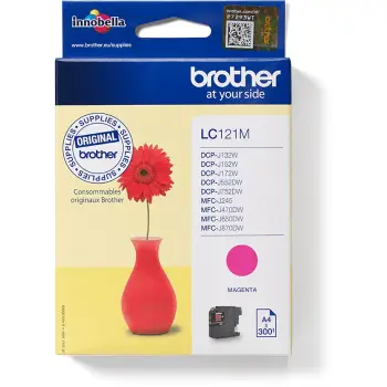 Ngjyrë për printer Brother LC-121M, 300 faqe, magenta