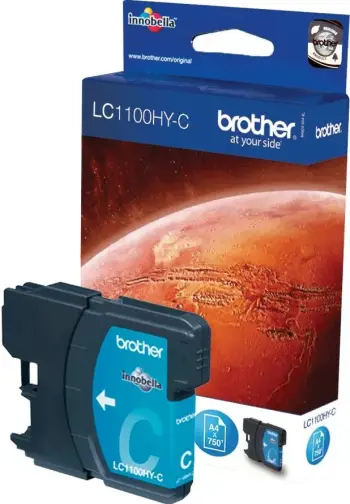 Ngjyrë për printer Brother LC-1100HYC, 750 faqe, 10,1 ml, e kaltër
