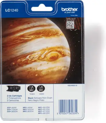 Ngjyrë Brother LC-1240 BKBP2, 2 copë, e zezë